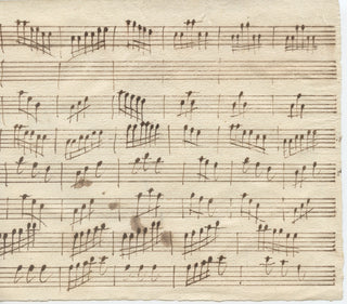 Vivaldi, Antonio. (1678–1741) Autograph Signature and Musical Manuscript Fragment ("Leon feroce che avvinto freme")