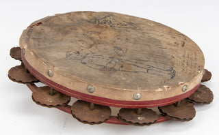 [Tambourine] [World War I] World War I Tambourine with Drawing of Soldiers