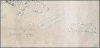 [Wagner, Richard. (1813–1883)] Bac, Ferdinand. (1859–1952) "Richard Wagner. Venise 1880" - Original Drawing