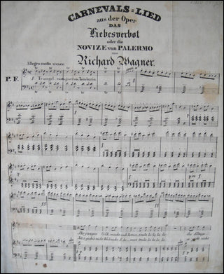 Wagner, Richard. (1813–1883) Carnevals-Lied aus der Oper Das Liebesverbot oder die Novize von Palermo.