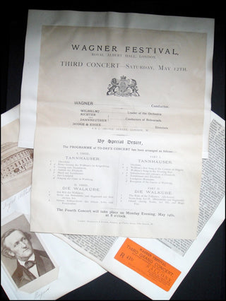 Wagner, Richard. (1813–1883)  Original 1877 London "Wagner Festival" Program