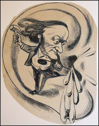 [Wagner, Richard. (1813–1883)] Gill, André. (1840–1885) Original Caricature Drawing