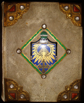 Wagner, Richard. (1813–1883) Die Meistersinger von Nürnberg . Vollständige Partitur; VELLUM, BRONZE, ENAMEL, JEWEL Binding