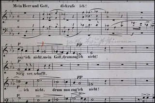 Wagner, Richard. (1813–1883) Lohengrin: romantische Oper in drei Akten von Richard Wagner; vollständiger Klavierauszug von Theodor Uhlig. [SIGNED BY JOHANNA JACHMANN-WAGNER and with Original Early Performance Programs and Clippings]