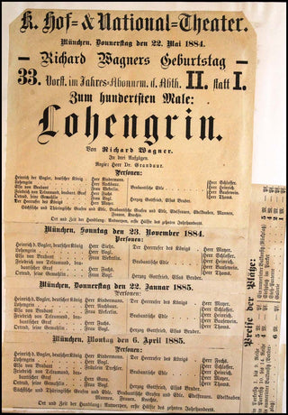 Wagner, Richard. (1813–1883) Lohengrin: romantische Oper in drei Akten von Richard Wagner; vollständiger Klavierauszug von Theodor Uhlig. [SIGNED BY JOHANNA JACHMANN-WAGNER and with Original Early Performance Programs and Clippings]