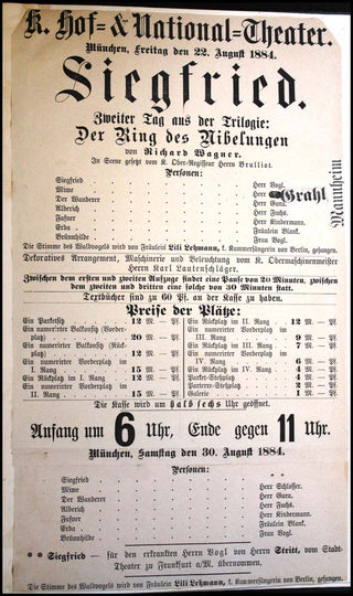 Wagner, Richard. (1813–1883) Der Ring des Nibelungen - Mary Burrell's extra-illustrated Copies with Original Early Performance Programs and Clippings