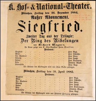 Wagner, Richard. (1813–1883) Der Ring des Nibelungen - Mary Burrell's extra-illustrated Copies with Original Early Performance Programs and Clippings