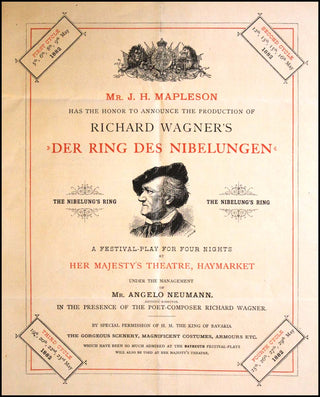 Wagner, Richard. (1813–1883) Der Ring des Nibelungen - Mary Burrell's extra-illustrated Copies with Original Early Performance Programs and Clippings