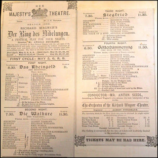 Wagner, Richard. (1813–1883) Der Ring des Nibelungen - Mary Burrell's extra-illustrated Copies with Original Early Performance Programs and Clippings