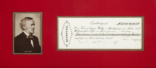 Wagner, Richard. (1813–1883) Signed Receipt from the first Bayreuth Festival