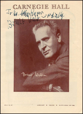 Walter, Bruno. (1876–1962) Signed Photograph