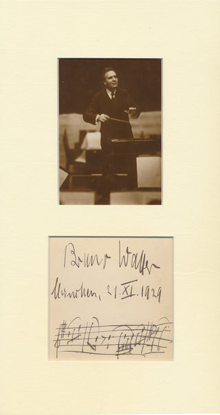 [Mahler, Gustav. (1860–1911] Walter, Bruno. (1876–1962) Mahler Symphony no. 4 - Autograph Musical Quotation with Photograph