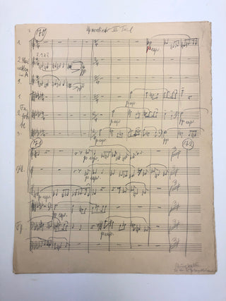 [Schoenberg, Arnold. (1874–1951)] Walter, Bruno. (1876–1962) Gurrelieder, Part III - Additional Woodwind Parts in Walter's Hand