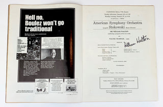 Walton, William. (1902–1983) [Trampler, Walter. (1915–1997)] Signed Viola Concerto Program