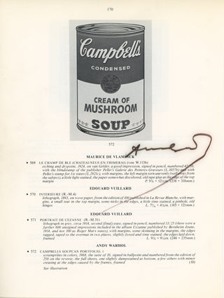 Warhol, Andy. (1928–1987) Signed 1979 Campbell's Soup Image