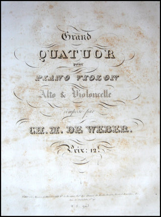 Weber, Carl Maria Von. (1786-1826) Bound Collection of First and Early French Editions