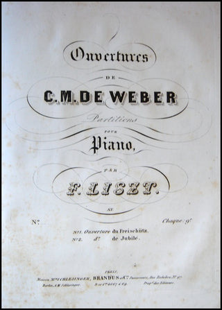 Weber, Carl Maria Von. (1786-1826) Bound Collection of First and Early French Editions