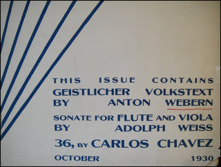 Webern, Anton. (1883 - 1945) Geistlicher Volkstext, Op. 17 No. 2.  [New Music Quarterly, October 1930]