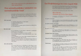 [Holocaust] [Barber, Samuel. (1910–1981)] Zander, Otto. Weimar: Bekenntnis und Tat. Kultupolitisches Arbeitslager der Reichsjugendführung, 1938 - FROM SAMUEL BARBER'S COLLECTION