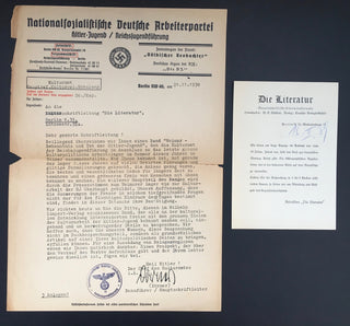 [Holocaust] [Barber, Samuel. (1910–1981)] Zander, Otto. Weimar: Bekenntnis und Tat. Kultupolitisches Arbeitslager der Reichsjugendführung, 1938 - FROM SAMUEL BARBER'S COLLECTION