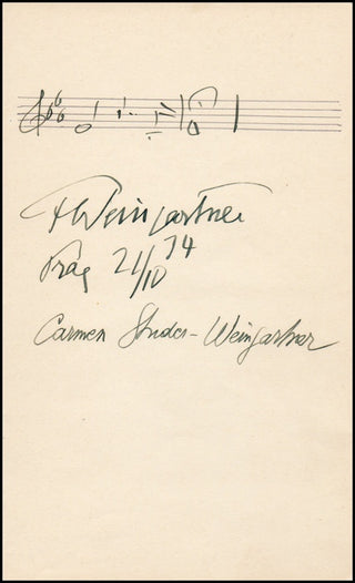 Weingartner, Felix. (1863–1942) Autograph Musical Quotation