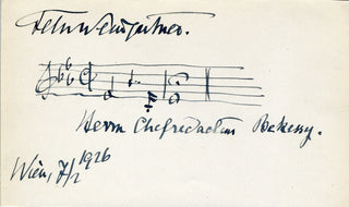 [Liszt, Franz. (1811–1886)] Weingartner, Felix. (1863–1942) Autograph Musical Quotation