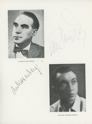 Weissenberg, Alexis. (1929–2012) & Sevitzky, Fabian. (1893–1967) Signed Concert Program