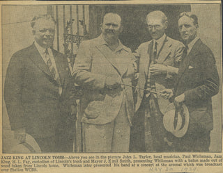 Whiteman, Paul. (1890–1967) Signed Photograph with Original Press Photographs