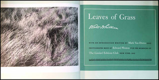 [Literature & Art] Whitman, Walt. (1819 - 1892) [Weston, Edward. (1886 - 1958)] Leaves of Grass