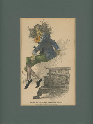 [Wilde, Oscar. (1854–1900)] Nast, Thomas. (1840–1902) "Oscar Wilde on our Cast-Iron Stoves" - Hand-Colored Cartoon