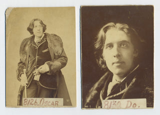 Wilde, Oscar. (1854–1900)  [Sarony, Napoleon. (1812–1896)] Pair of Photographs from 1882 NY Sarony Portrait Session