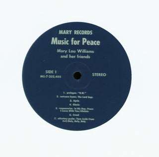 Williams, Mary Lou. (1910–1981) [Martin, David Stone. (1913 - 1992)] "Music for Peace" - Signed LP