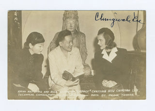 [Wong, Anna May. (1905–1961)] Lee, Ching Wah. (1901–1980) Signed Postcard