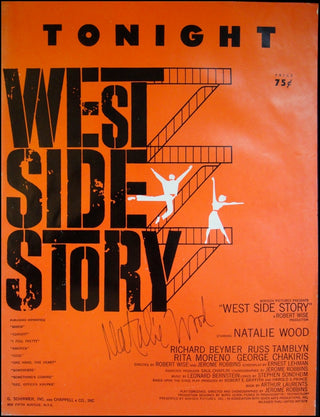 Wood, Natalie.  (1938-1981) Rare Signed West Side Story Sheet Music, "Tonight."