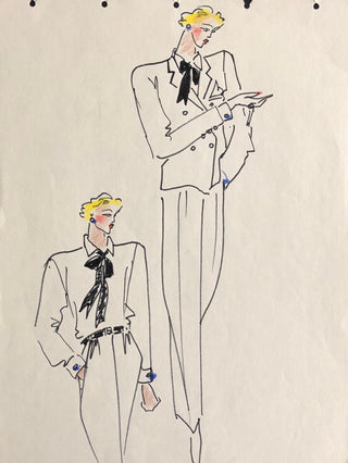 Saint Laurent, Yves. (1936–2008) Collection of Original Fashion Drawings