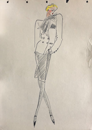 Saint Laurent, Yves. (1936–2008) Collection of Original Fashion Drawings