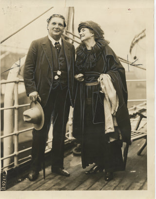 Ysaye, Eugene. (1858–1931) & Guilbert, Yvette. (1865–1944) Original Photograph on the deck of "La France"