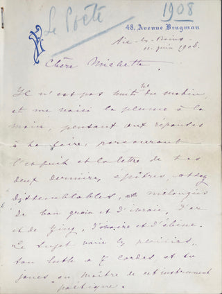 [Ysaye, Eugene. (1858–1931)] Ysaye, Antoine. (1894–1979)  Eugène Ysaye: Sa vie, son oeuvre, son influence, d'après les documents recueillis par son fils. - INSCRIBED PRESENTATION COPY WITH IMPORTANT AUTOGRAPH LETTER FROM EUGENE YSAYE