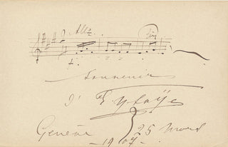 Ysaye, Eugene. (1858–1931) Autograph Musical Quotation