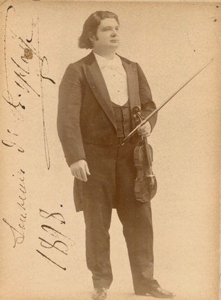 Ysaye, Eugene. (1858–1931) Signed Cabinet Photograph with Violin