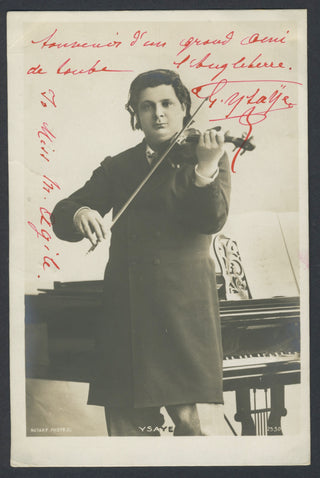 Ysaye, Eugene. (1858–1931) Signed Postcard Photograph