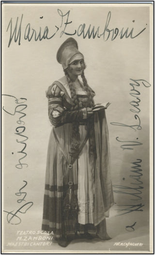 Zamboni, Maria. (1895-1976) Signed Photograph as Eva  in "I Maestri Cantori di Nuremburgo."