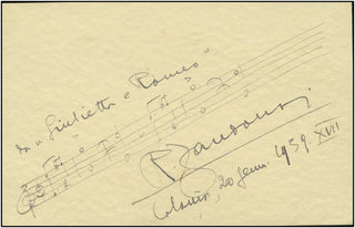 Zandonai, Riccardo.  (1883-1944) Autograph Musical Quotation, "Giuletta e Romeo."