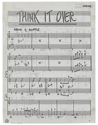 Zappa, Frank. (1940–1993) 'Think It Over' Autograph Musical Manuscript