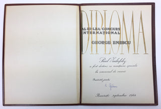 [Zukofsky, Paul. (1943–2017)] Group of Diplomas and Certificates from the Collection of Paul Zukofsky