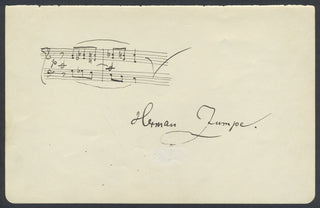 Zumpe, Hermann. (1850–1903) Autograph Musical Quotation