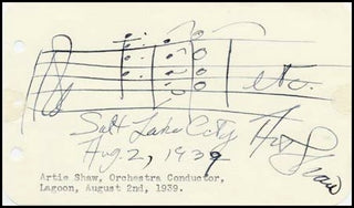 Shaw, Artie. (1910–2004) Autograph Musical Quotation