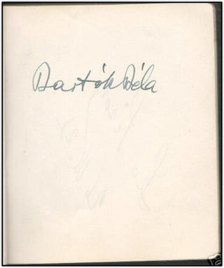 Bartók, Béla. (1881–1945) Autograph Signature.