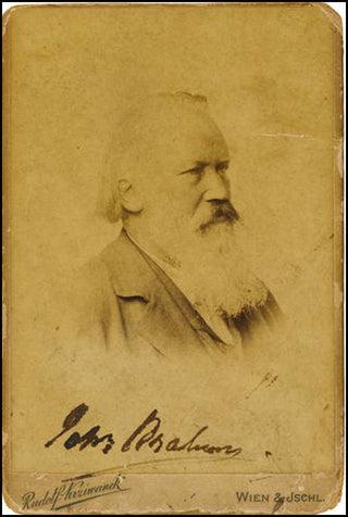 Brahms, Johannes. (1833–1897) Signed Cabinet Photograph