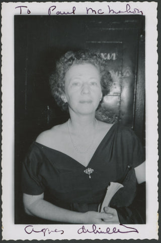 de Mille, Agnes. (1905–1993) Signed Candid Photograph